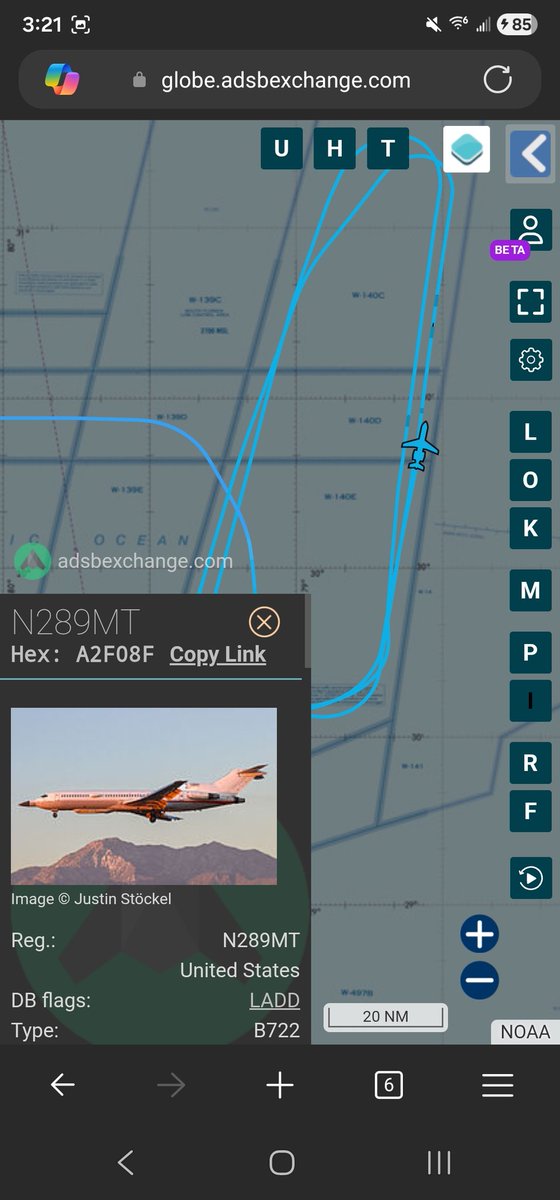 norb420's tweet photo. #A2F08F as #N289MT/#VOODOO1 Up from Eglin AFB KVPS flew out East over Florida. Currently working in the W-140C,D, and E ranges at 21,000 feet. https://t.co/50i5zquxf7