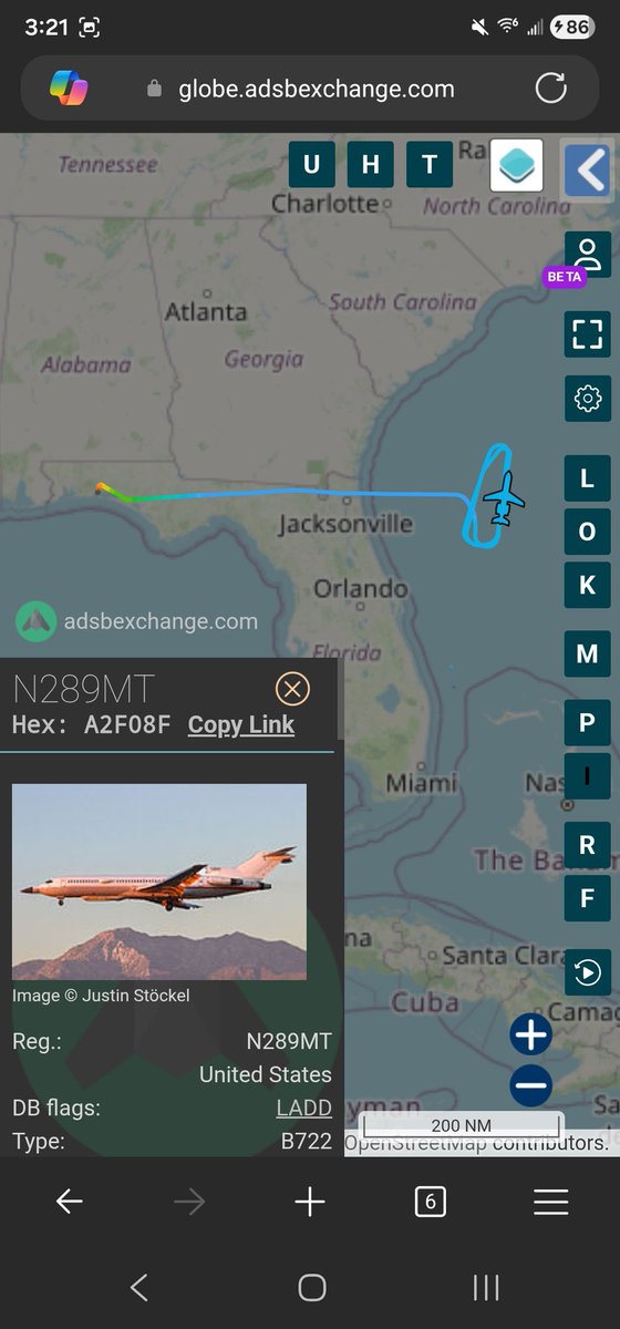 norb420's tweet photo. #A2F08F as #N289MT/#VOODOO1 Up from Eglin AFB KVPS flew out East over Florida. Currently working in the W-140C,D, and E ranges at 21,000 feet. https://t.co/50i5zquxf7