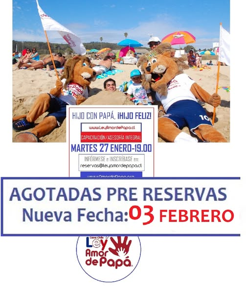 ¡TENEMOS NUEVA FECHA!

SABEMOS TOMAR EL CAMINO CORRECTO PARA DEFENDER LOS DERECHOS DE NUESTROS HIJOS

DEFIENDA SUS DERECHOS AL LADO DE QUIENES LA HICIERON REALIDAD LA #LEYAMORDEPAPÁ

+INFO: reservas@leyamordepapa.cl y/o envíenos su MENSAJE de TEXTO al WhatsApp +56 9 51387537
