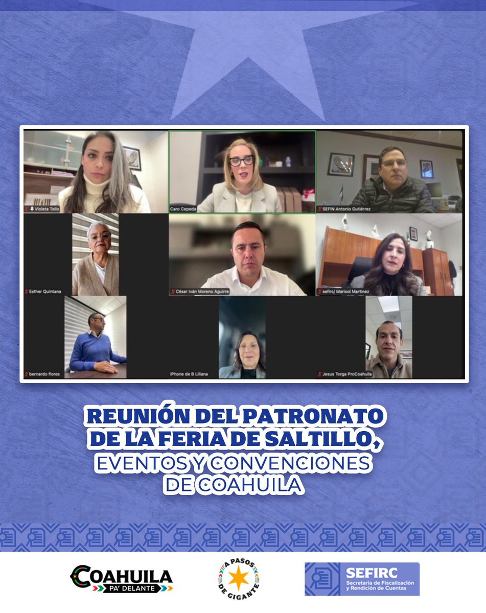 SEFIRC_COAH's tweet photo. La secretaria Marisol Martínez González participó en la reunión del Patronato de la Feria de Saltillo en el que se evaluaron los resultados del Rodeo Saltillo y eventos especiales del cuarto trimestre del 2025 
#CoahuilaPaDelante
#APasosDeGigante @GobDeCoahuila https://t.co/iMJQml1vEA