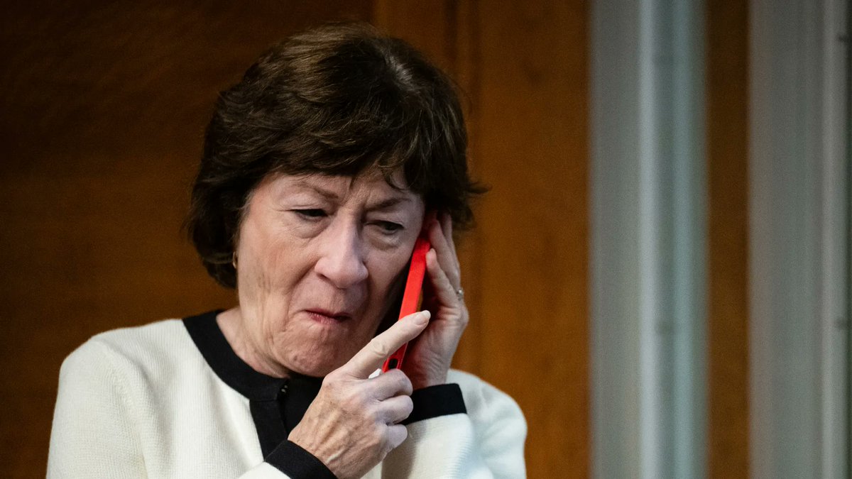 Susan Collins says she spoke on the phone with Kristi Noem. Susan asked:
"Can ICE agents feed my cats while I'm at Stop&amp;Shop?"
"Do immigrants enjoy Bridgerton as much as I do?"
"Can DHS do something about the snow on my front walk?"
"Are you really fucking Corey Lewandowski?"