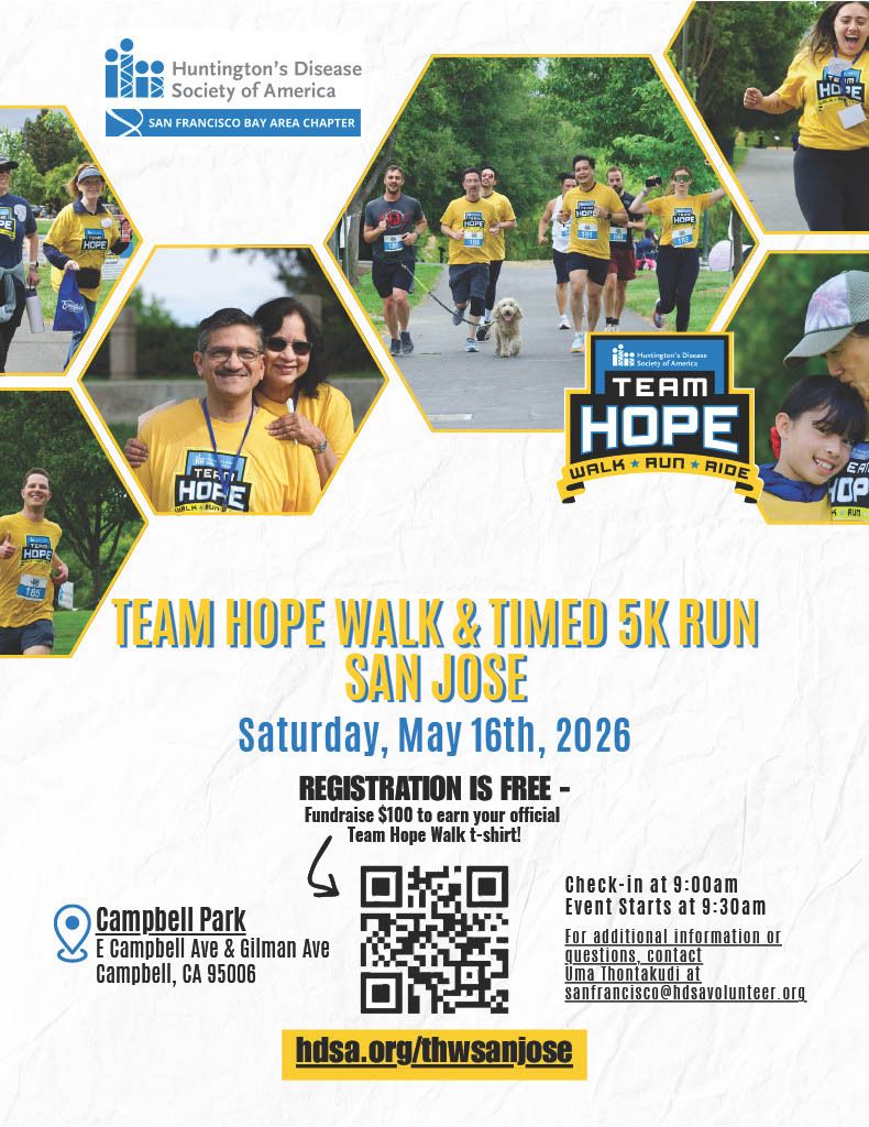 Join us for the 8th Annual San Jose Team Hope 5k Walk and 5k Timed Run scheduled for Saturday, May 16th, 2026, at Campbell Park. NEW: Registration is FREE for all Team Hope events this year! Fundraise $100 and get a Team Hope Walk t-shirt. Register here: buff.ly/viqQviX