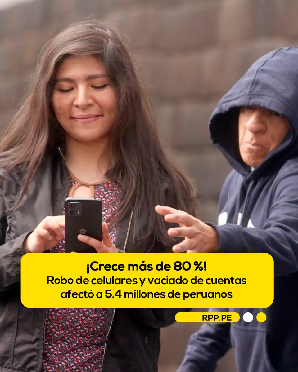 🔴 La modalidad de robo de celulares seguida del acceso a cuentas bancarias presenta una escalada sin precedentes; según los datos presentados por el Observatorio del Crimen y la Violencia, una iniciativa del Banco de Ideas Credicorp, el BCP y CHS Alternativo.

De acuerdo con el