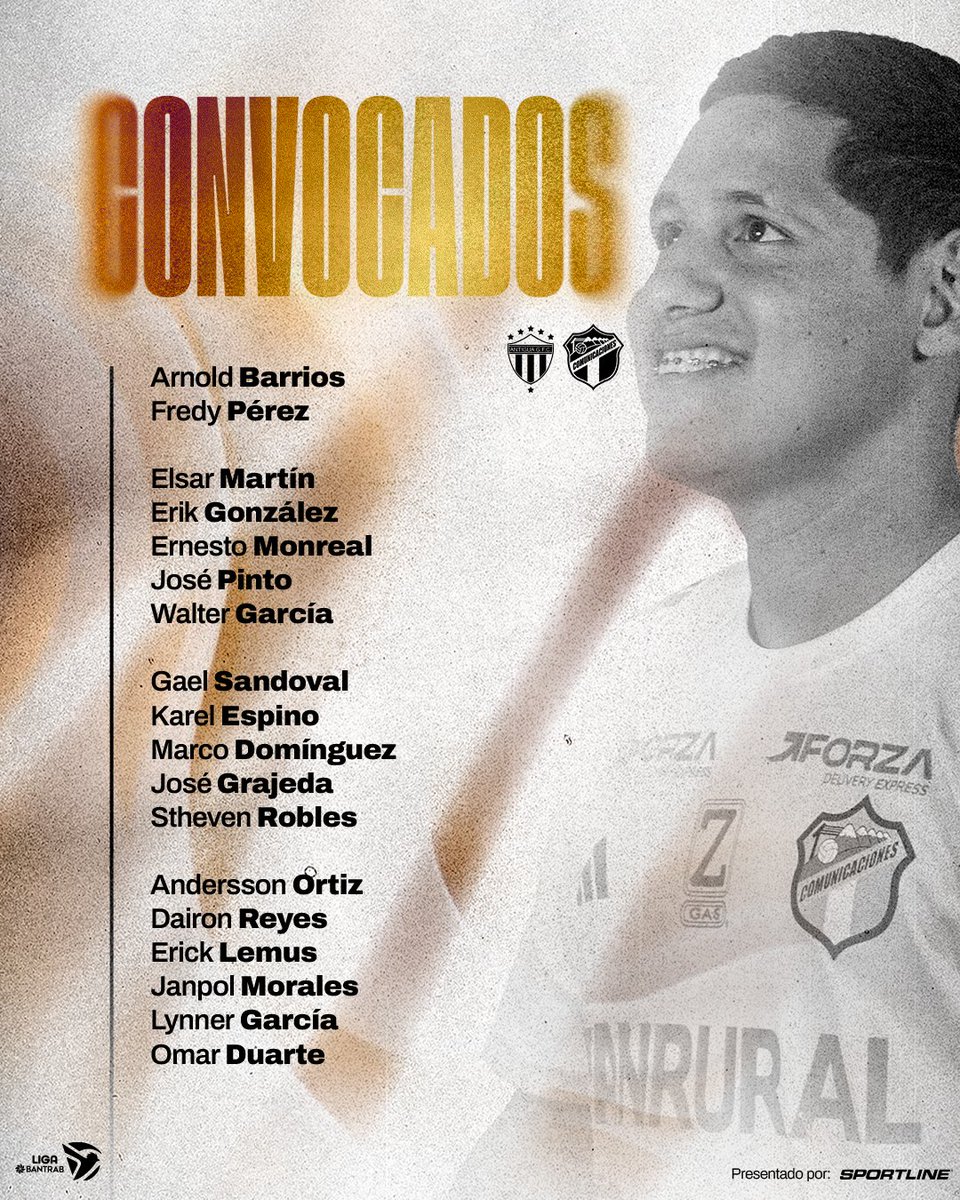 CremasOficial's tweet photo. 👻📝 Nuestros convocados 🆚 Antigua GFC ⚽

🤝 Presentado por: Sportline Guatemala

#VamosCremas | #Clausura2026 https://t.co/nuUndzudJe