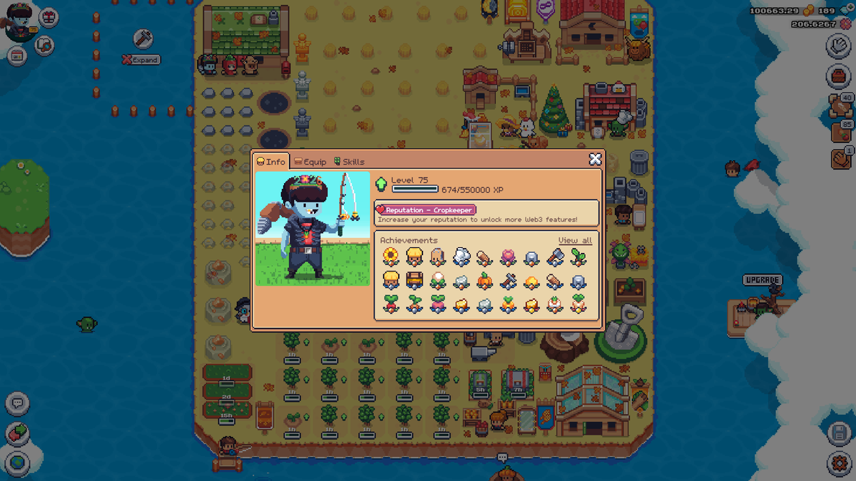 Just reached level 75 in Sunflower Land! So proud of my progress in this game. 🌻🚀 

 sunflower-land.com 

 #SunflowerLand #LevelUp #SunflowerLandWeekly #SunflowerLandFarm
