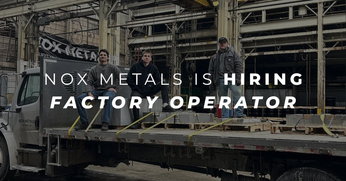 zanehengsperger's tweet image. hey we are hiring another factory operator here in Detroit starting asap
&amp;gt;long hours
&amp;gt;hard physical work 
&amp;gt;have to fix things you've never seen before 
&amp;gt;company equity 
&amp;gt;reindustrialize america
&amp;gt;goal is to stay with nox for next 30+ years

email both to join:
zane at noxmetals…