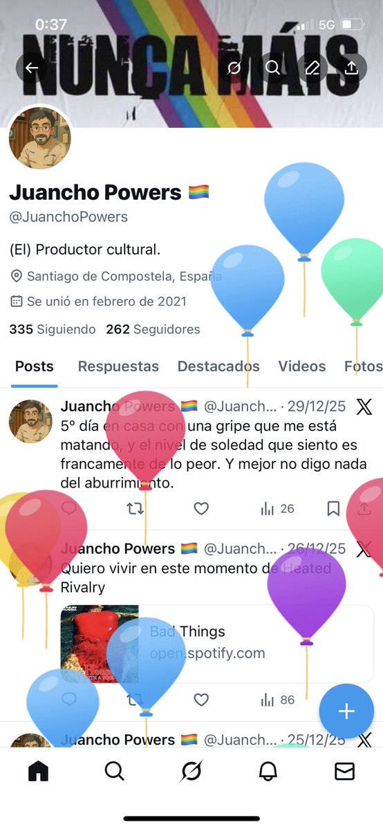 Tengo globitos en mi perfil