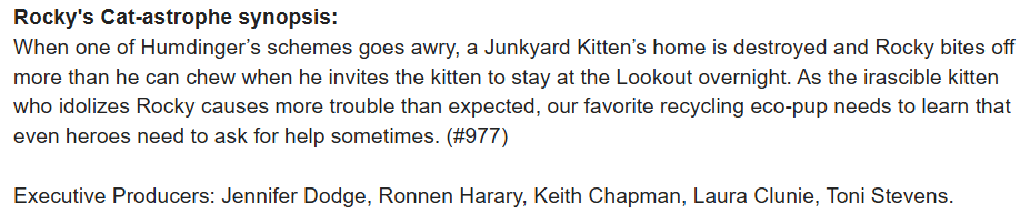 DailyNickNews's tweet image. Official full synopsis for 'PAW Patrol: Rocky's Cat-astrophe':

#PAWPatrol #NickJr #Nickelodeon