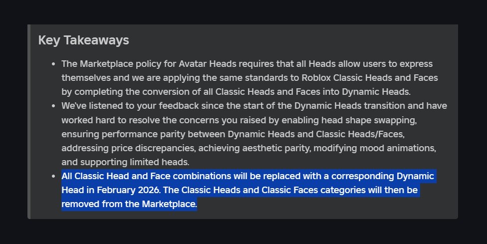 LukasThePickle's tweet image. Roblox will be fully REPLACING classic faces and making them dynamic. 🤦‍♂️

THEY ARE REMOVING CLASSIC FACES.
It doesn't matter if you originally owned the 2D version, it will be removed from the catalog