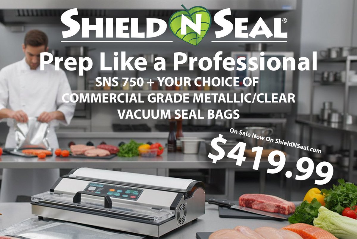 Prep like a professional 👨‍🍳🔥
Seal in freshness, boost shelf life, and level up your kitchen with the SNS 750 + commercial-grade metallic/clear vacuum seal bags.

Now on sale for $419.99 💥
👉 ShieldNSeal.com

#FoodPrep  #CommercialKitchen #SousVide #ShieldNSeal