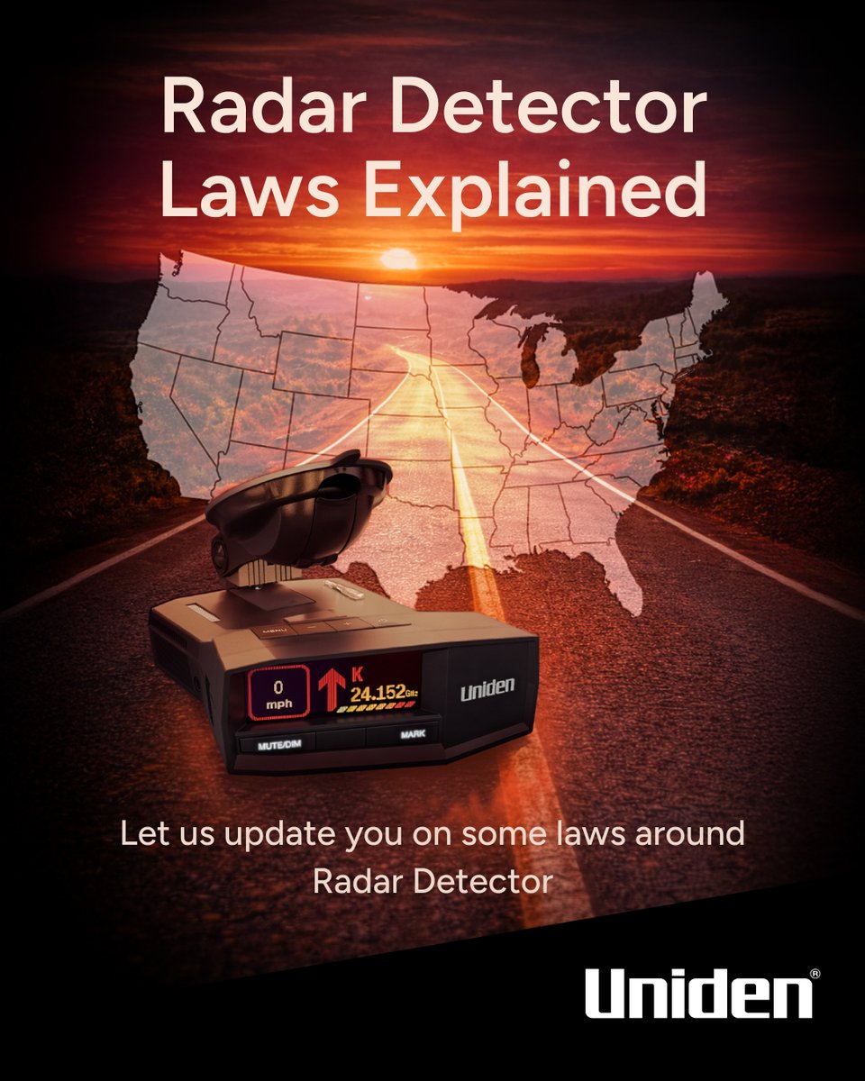 Are radar detectors legal? It depends on the state—and how they’re installed.
We’ve broken down radar detector laws across the U.S. to help drivers stay compliant and informed.
Read the full guide: uniden.com/blogs/articles…

#RadarDetectorLaws #RoadSafety #Uniden