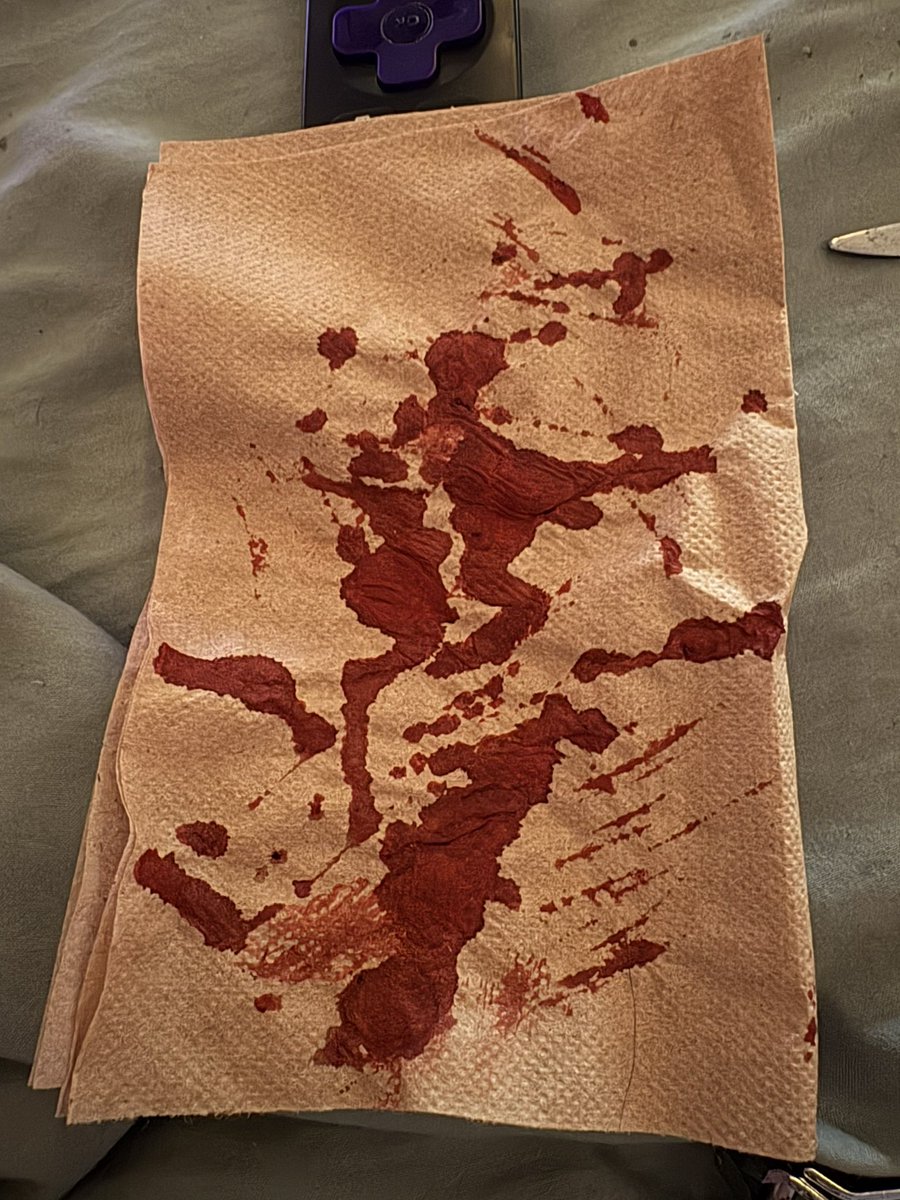 I don’t feel comfortable posting the sesh but here’s my blood napkin from it