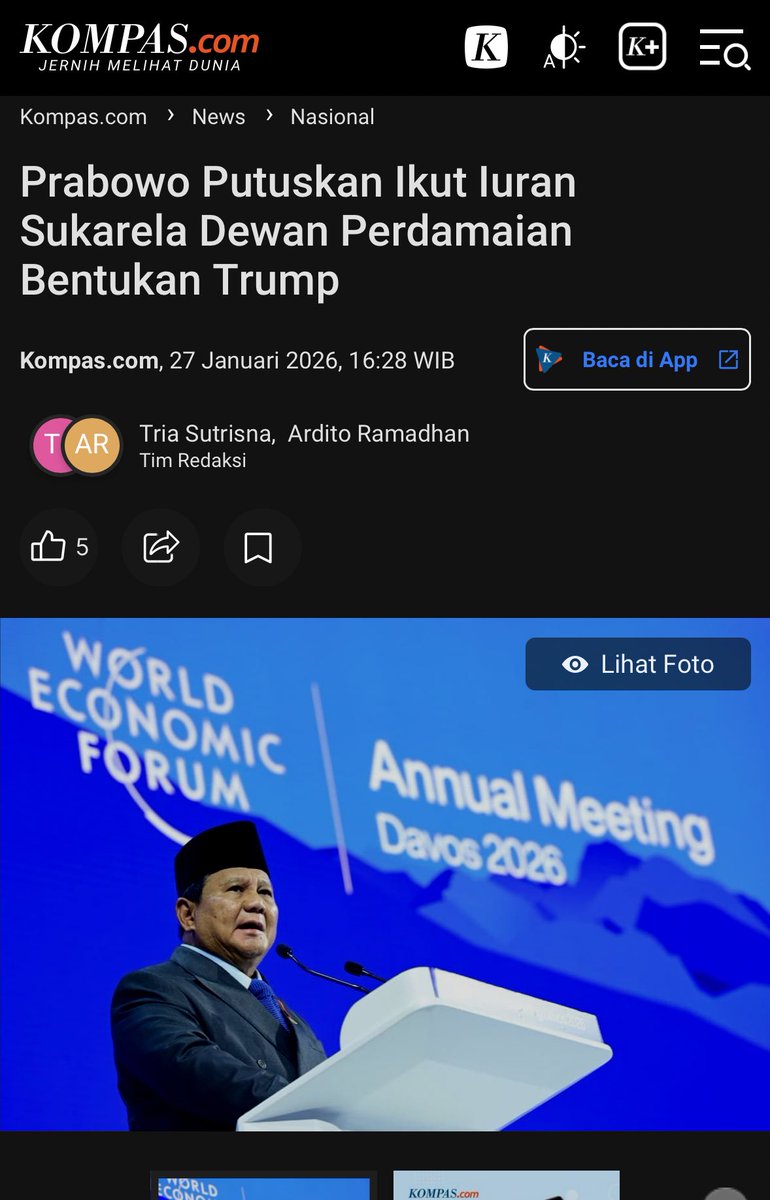 Nih, yang bilang iuran 1 milliar usd itu hoax anak wabah… Indonesia memutuskan untuk “chip in”

nasional.kompas.com/read/2026/01/2…