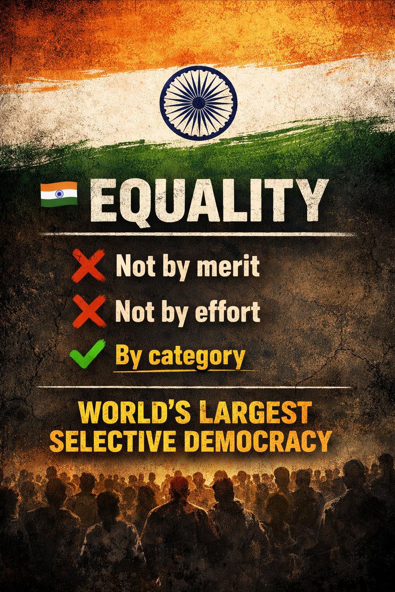 kshama_07's tweet photo. 79 years bad Constitution mae Equality dhundta General Category ka mai 💀

Equality is a really joke in india For GC 🥶
#NoUGCRollBack_NoVotes #UGC_RollBack https://t.co/kwVYqRhGvl
