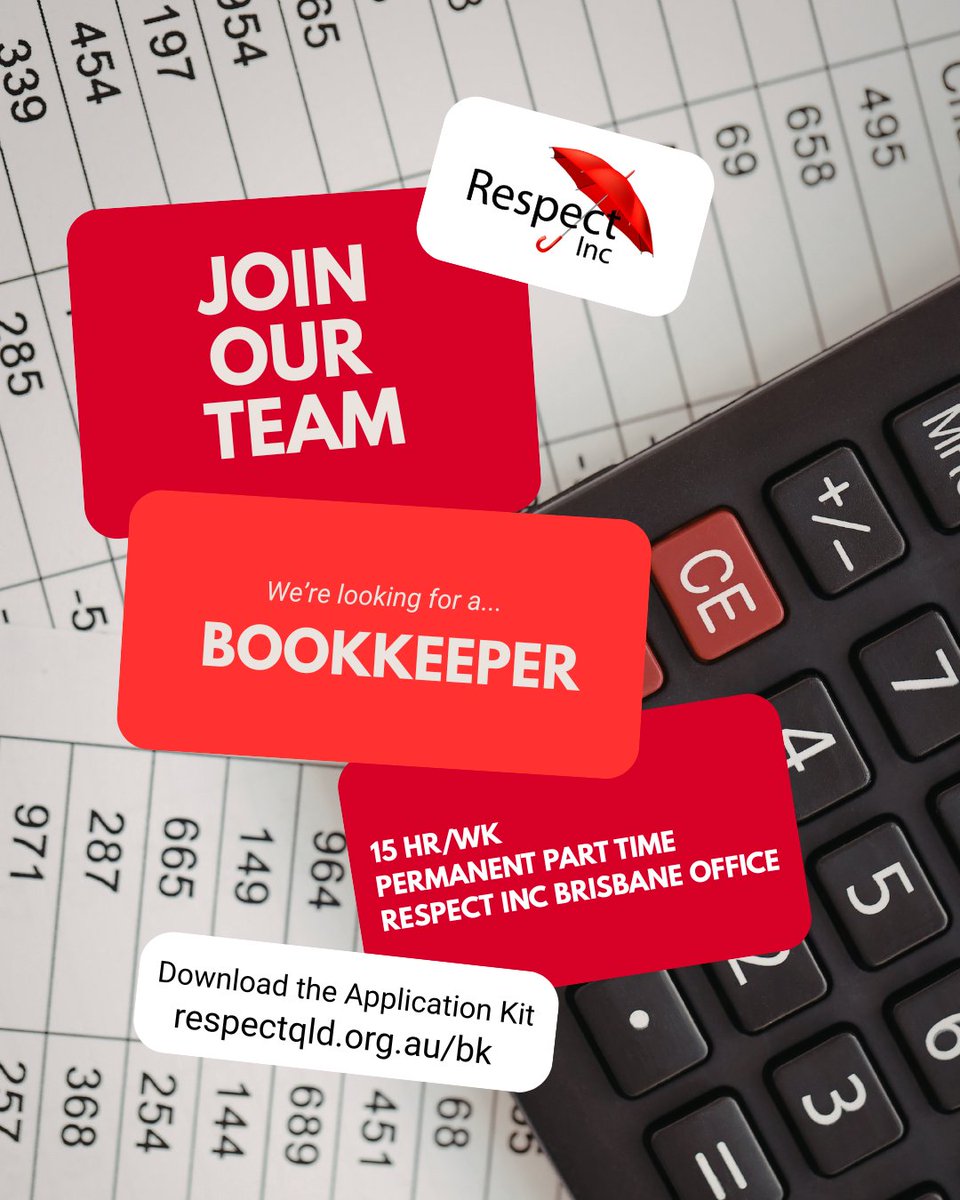 respectqld's tweet photo. THREE exciting POSITIONS VACANT at Respect Inc

15 hrs/week Bookkeeper, Meanjin (Brisbane) 
 https://t.co/P7I9j3ejb8

7.5 hrs/week Assistant Bookkeeper, Meanjin (Brisbane)

https://t.co/rxLSWdEv39

20 hrs/week Yugambeh & Kombumerri (Gold Coast) Peer Educator 

https://t.co/naMZxqFT5e

All are permanent part-time positions 

Know someone suitable? Let them know!