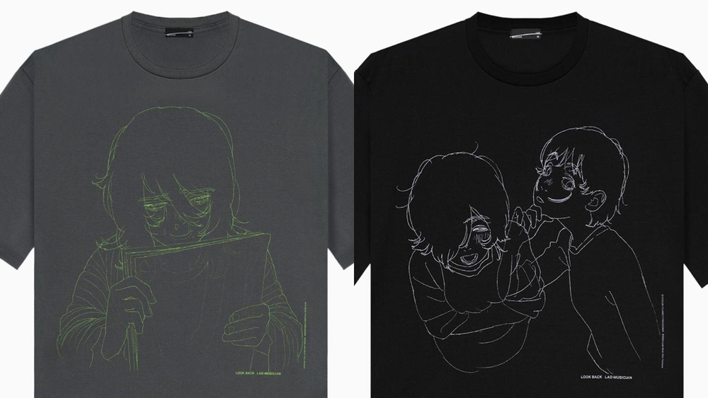fashionpressnet's tweet photo. ラッド ミュージシャン『ルックバック』Tシャツ、劇場アニメ原画の“生きた線”をグラフィックに - https://t.co/m2YczS7JER https://t.co/ZAmQH1IZ4E