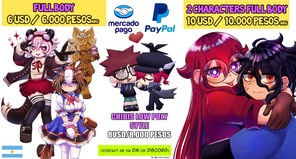 ENG/ESP ⭐️ Special offer, ONLY 4 SLOTS !! 
If you're interested, please DM me <3  

Payments, as always, are via PayPal or MercadoPago (if you're from Argentina)  
 #comissionsopen #ComisionesAbiertas