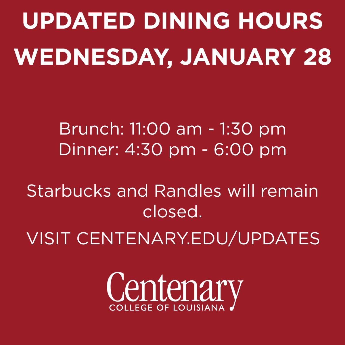 Centenary College tweet media