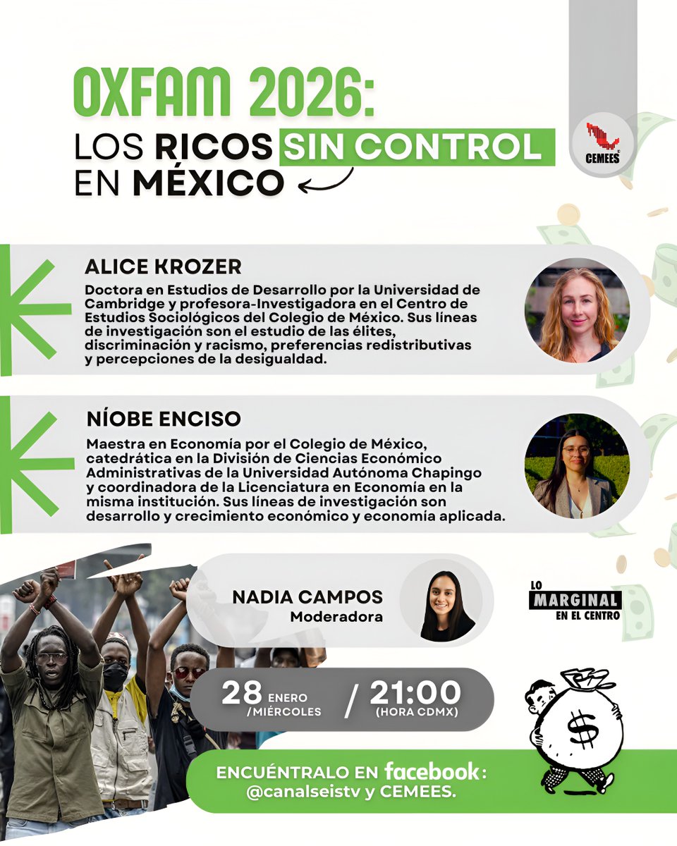 En el marco de la reunión del Foro Económico Mundial en Davos, Suiza 🇨🇭, la #Oxfam presentó su informe “Contra el imperio de los más ricos” 📊💰.

Ante este panorama desigual, surgen preguntas urgentes:
👉 ¿Qué acciones pueden emprender los gobiernos?
👉 ¿Qué perspectivas hay