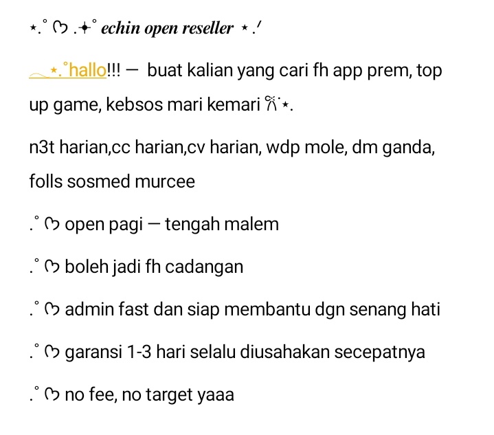 ೀ open reseller | App Prem | Top Up Game | Kebsos tweet media