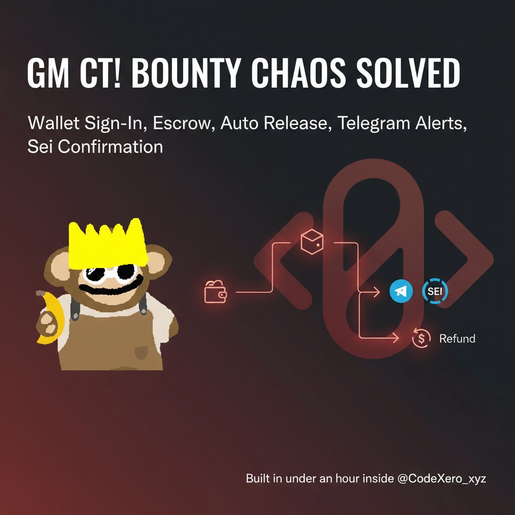 GM CT! quick ops win this morning: I turned our bounty chaos into a flow  that runs itself Mapped roles, added wallet sign-in, and set up an escrow  with clear review gates,
