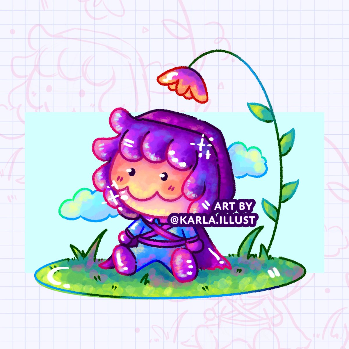 Un pequeño missa cubito disfrutando de la vida 💜💀🌱
#Missafanart