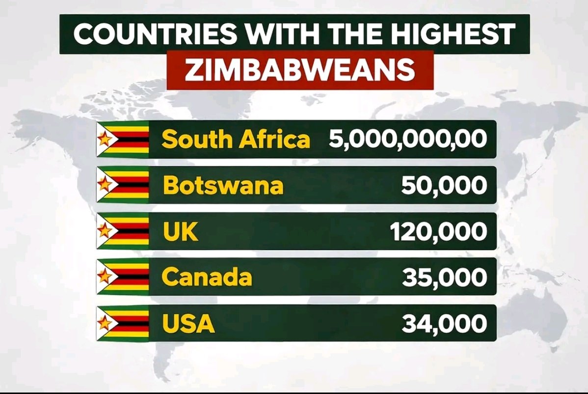 DelaKufaPatriot's tweet image. There is 5 million Zimbabweans in South Africa who can be traced, there is a further 8 million who are random and undocumented.

There is 14 million Zimbabweans in South Africa, a serious burden to the fiscus. Government spending is stifled because of Zimbabweans and other…