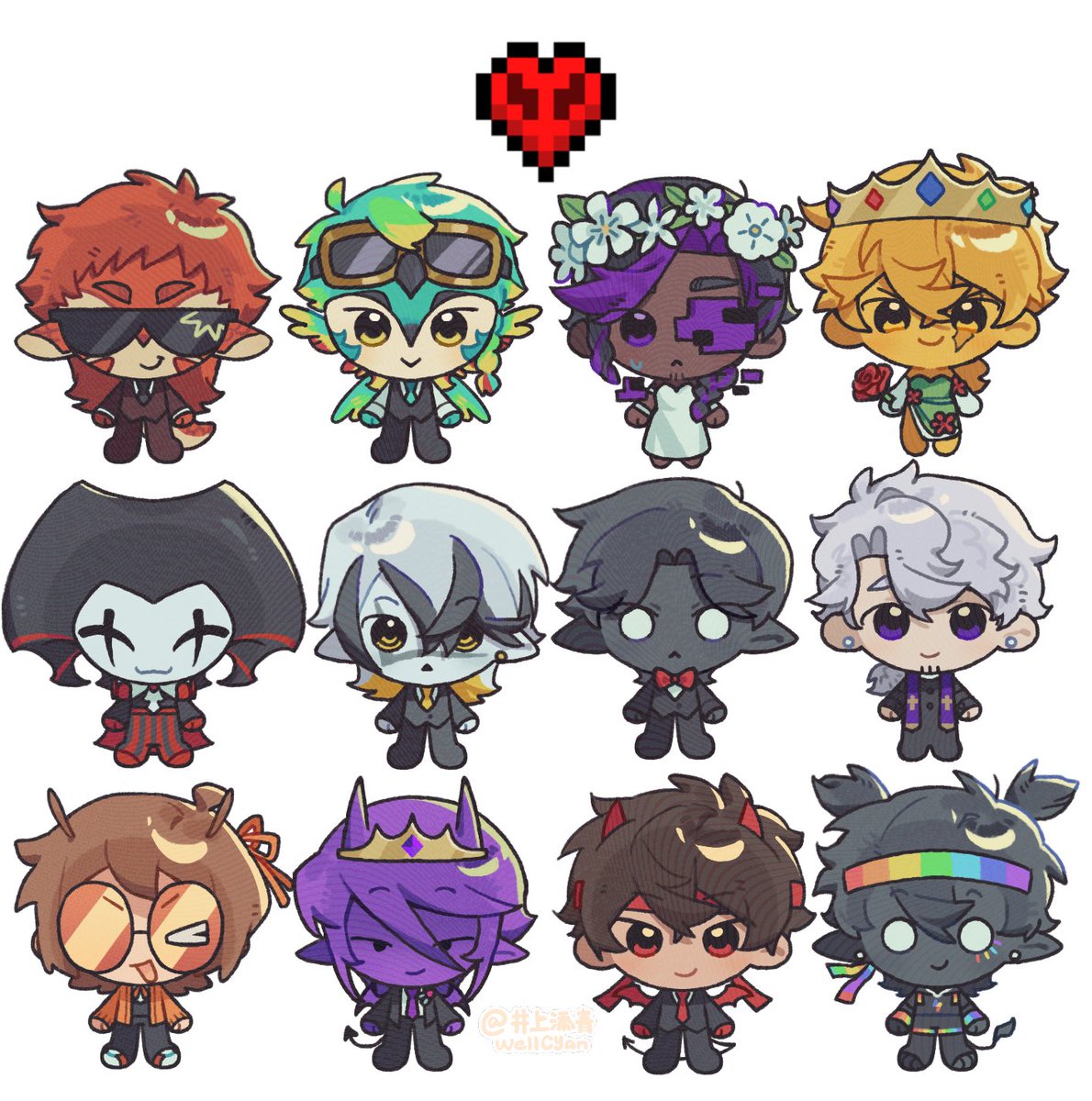 🥰没能画完所有人所以只挑了一部分画了