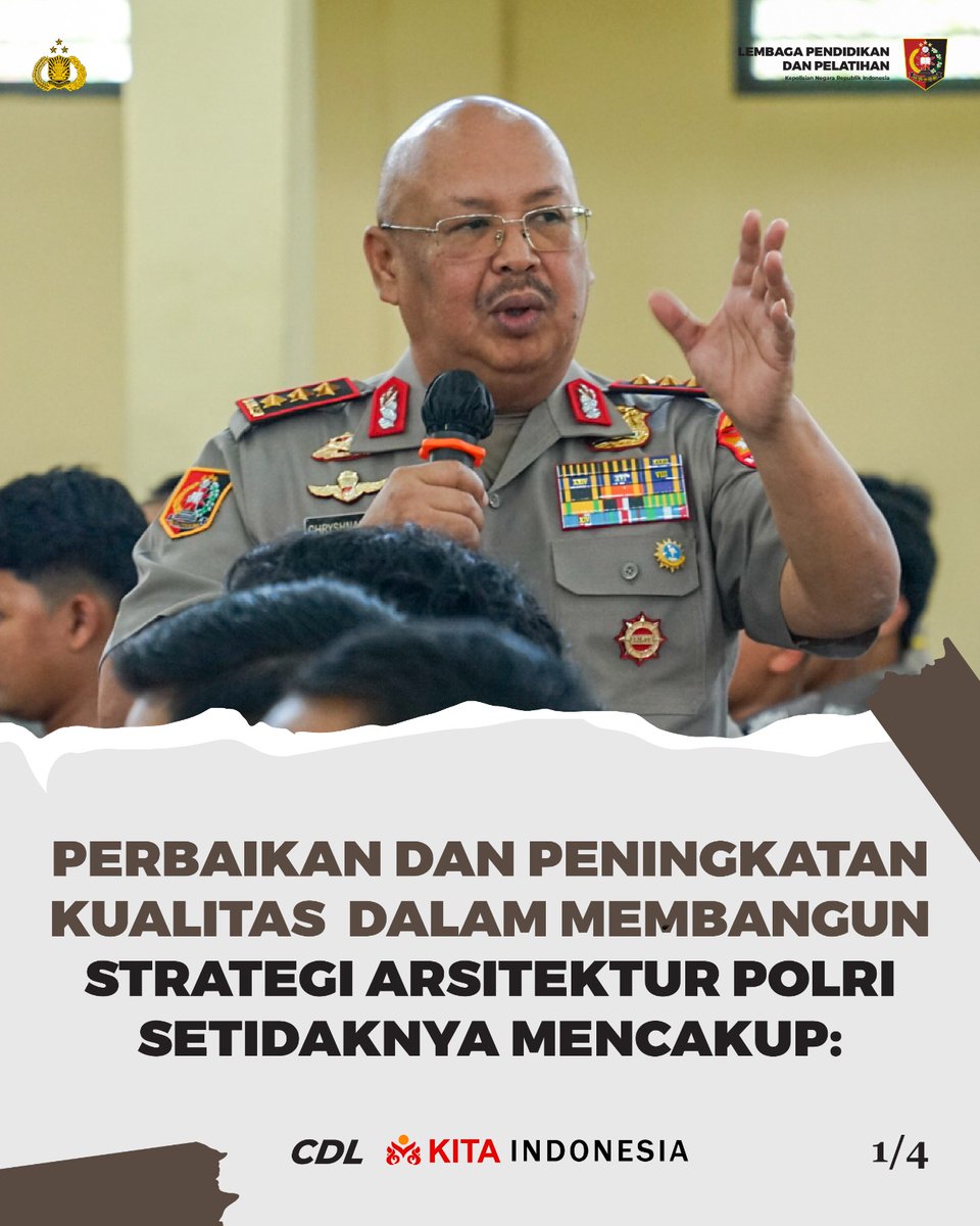 MulmedResBone's tweet photo. Perbaikan dan Peningkatan Kualitas Dalam Membangun Stategi Arsitektur Polri 
#lemdiklatpolri
#cdl https://t.co/lWwZvJ4Wq4