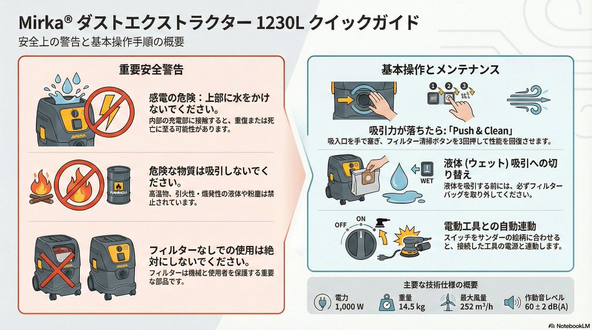Linkage_Japan's tweet photo. #Mirkaの集塵機、3月より日本仕様を販売開始します。

・集塵機本体の工具連動用のコンセントがあり、工具と集塵機が連動
・クラスM（濾過率99.9%）の目の細かいフィルタが、細かい粉塵もキャッチ
・オートクリーニングにより一定間隔でフィルタ自体を掃除

#リンケージ
#ミルカ https://t.co/9EGNAcIymu