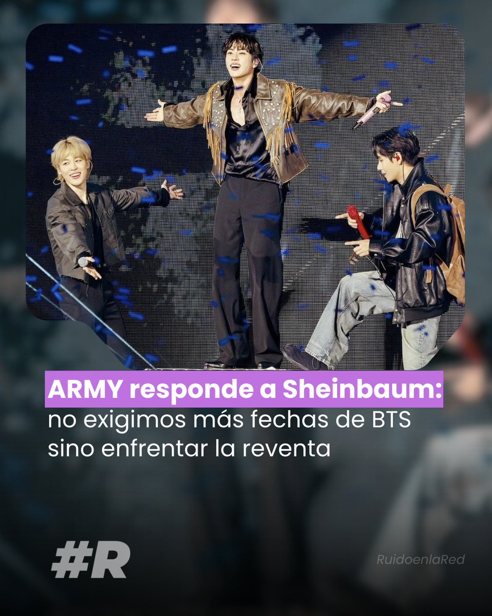 RuidoEnLaRed's tweet photo. 🟣🗣 ARMY no exige más fechas, exige claridad.

Luego de que la presidenta Claudia Sheinbaum informara que está realizando gestiones para que BTS abra más conciertos en México, los fans del grupo musical surcoreano respondieron. https://t.co/gxtynDA3rj