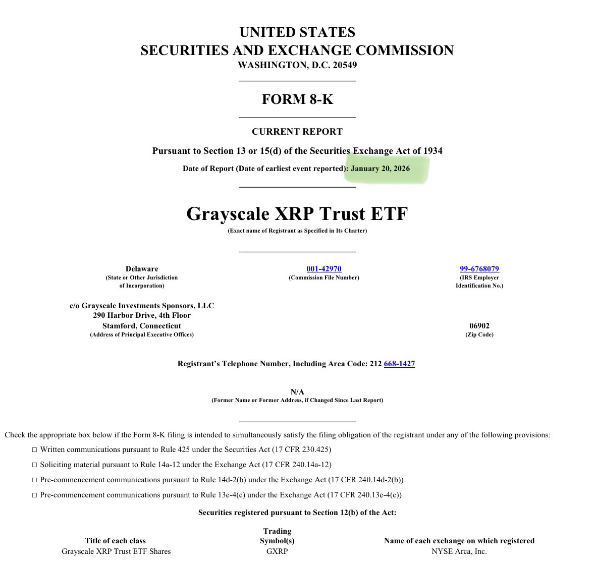 🚨BREAKING: Grayscale Files New XRP Trust Update With SEC — Changes How XRP  Is Priced Inside the Fund 🚨 @Grayscale has just submitted a Form 8-K  filing for its $XRP Trust, officially