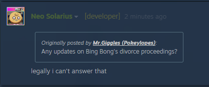 AggroCrabGames's tweet photo. steam forums dont care about the new patch they want the truth https://t.co/JwLgpEX0sI