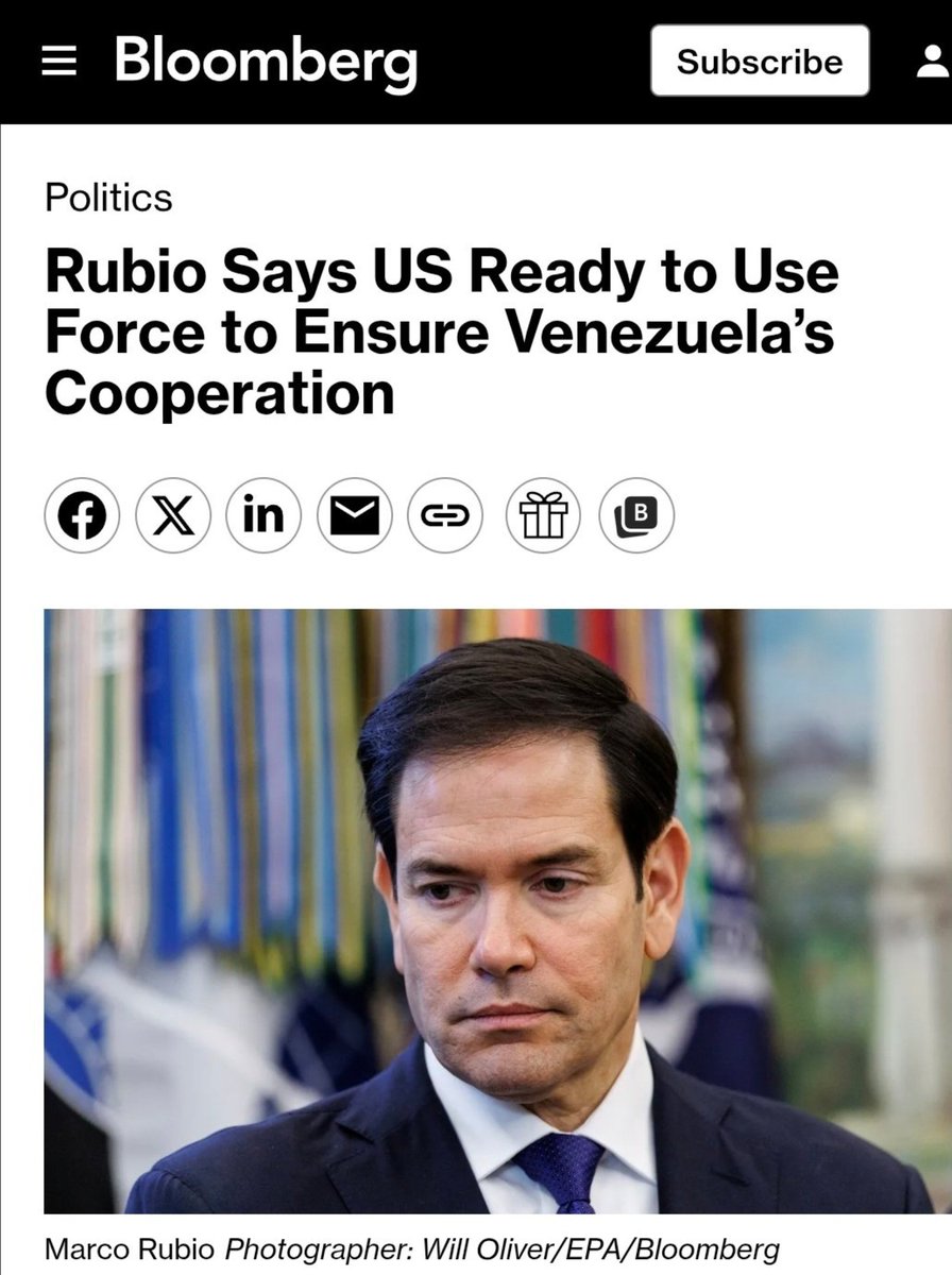 🚨 ÚLTIMA HORA | ADVERTENCIA DIRECTA DE EE. UU.

El secretario de Estado de Estados Unidos, Marco Rubio, afirmó que Washington está preparado para utilizar la fuerza si es necesario para garantizar que Delcy Rodríguez y la estructura de la dictadura venezolana obedezcan las