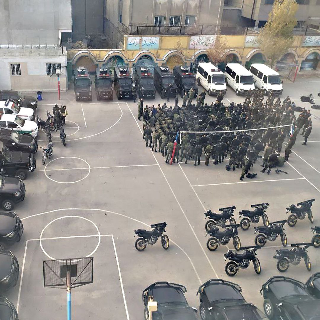 RealPersianGod's tweet image. This is a schoolyard in Arak during the protests. The Islamic Republic uses schools, hospitals, and other public spaces as command centers—just like Hamas. Perhaps now it’s clear who taught Hamas, Hezbollah, and other terrorist groups these tactics. #IranMassacre #Persianocide