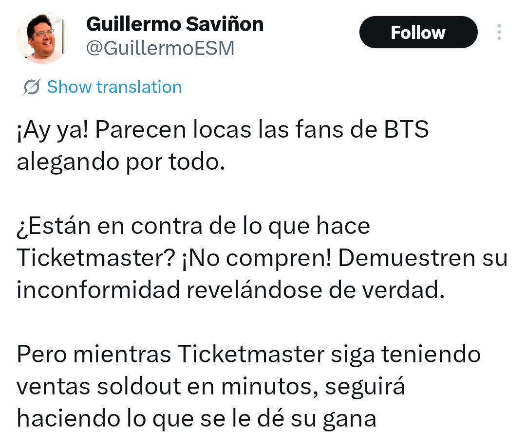 VERONIKN95's tweet photo. Un activista "libre de discriminación" como @GuillermoESM no debería recurrir a estereotipos de género históricos llamándole "locas" a personas que en ningún momento lo involucraron en su inconformidad. ¿A qué le llama una sociedad incluyente?

#BTS_WORLDTOUR_MEXICOCITY
#armytwt https://t.co/SkcdCxpiCy