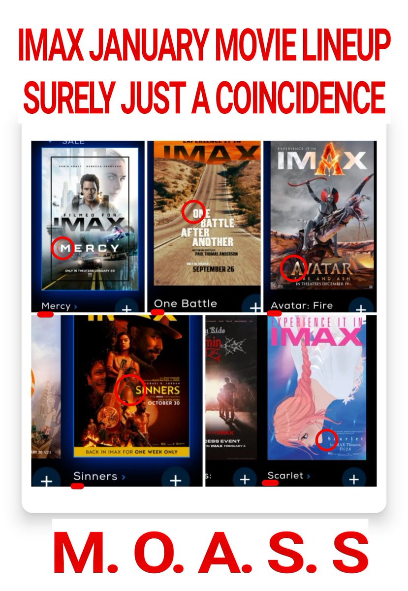 Tinfoil time.
Notice anything interesting about the IMAX January movie line-up? 🤔
$AMC #AMC #MOASS