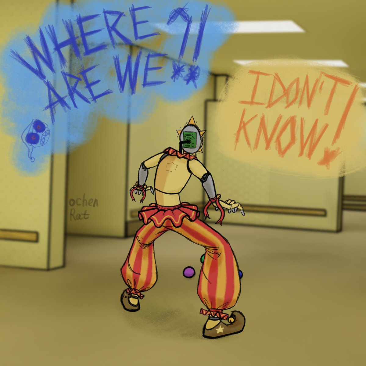 OchenRat's tweet photo. In theory, something like this could happen at some point, lol  

В теории в один момент и такое произойти может х) 

#fnaf #fnafsb #smallartist #fnaf_dca #art #backrooms https://t.co/0FuW1RngAg