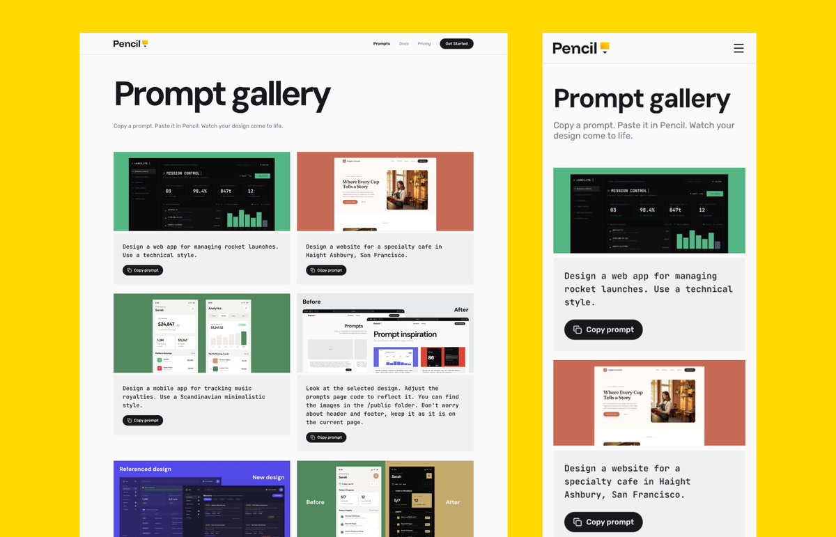 FilipSanta's tweet photo. ✨ Final result -- designed and built via Pencil in about a day. Get inspired at https://t.co/kuZm4AAVpy

Happy designing! https://t.co/UZovcUr8az