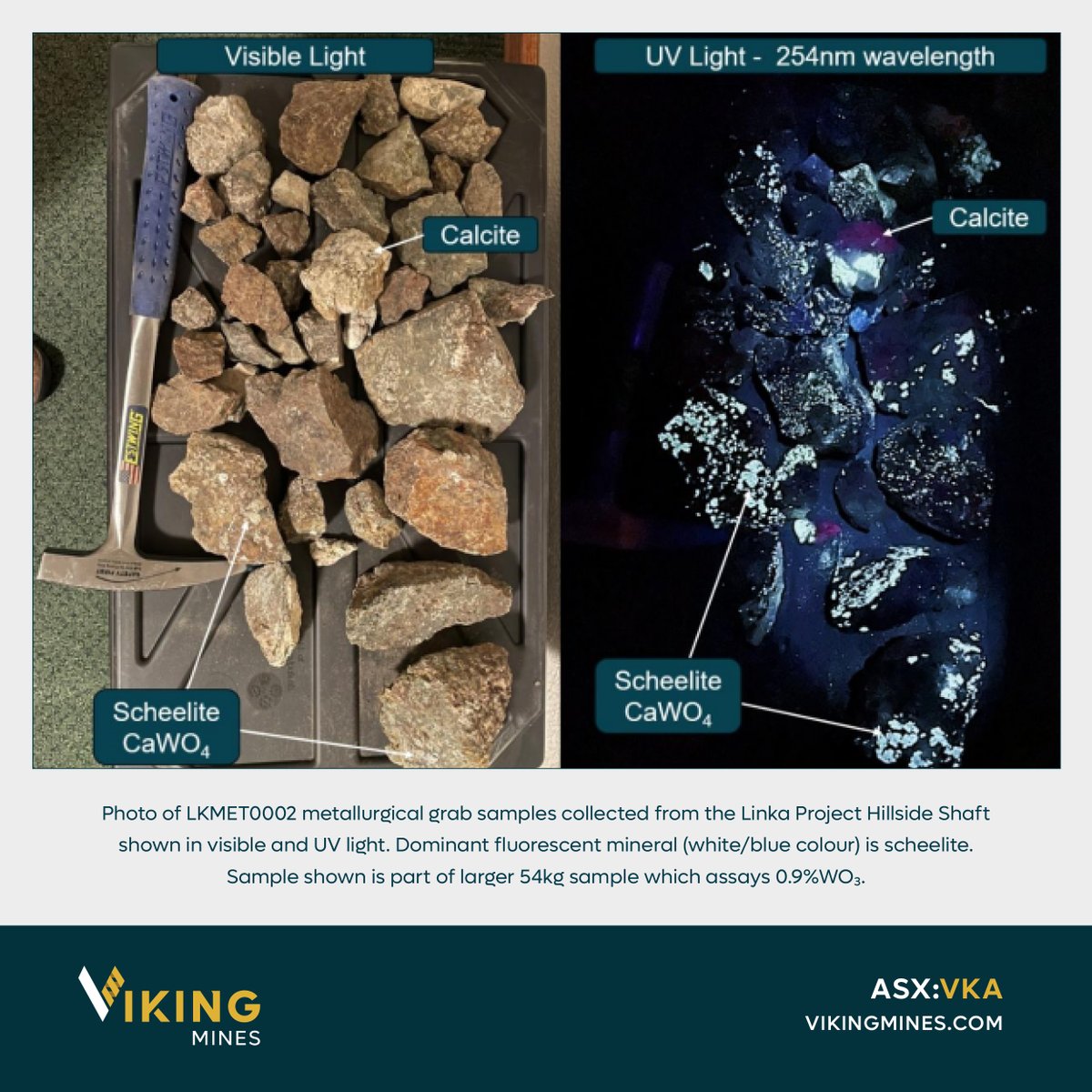 $VKA.AX received high-grade Tungsten Oxide (WO3) assays from 4 metallurgical samples totalling 295kg collected from the Linka #Tungsten Project, Nevada.

A 58kg metallurgical sample sourced from the Linka Open Pit returned a significant result of 1.3% WO3.
loom.ly/vaNz65c
