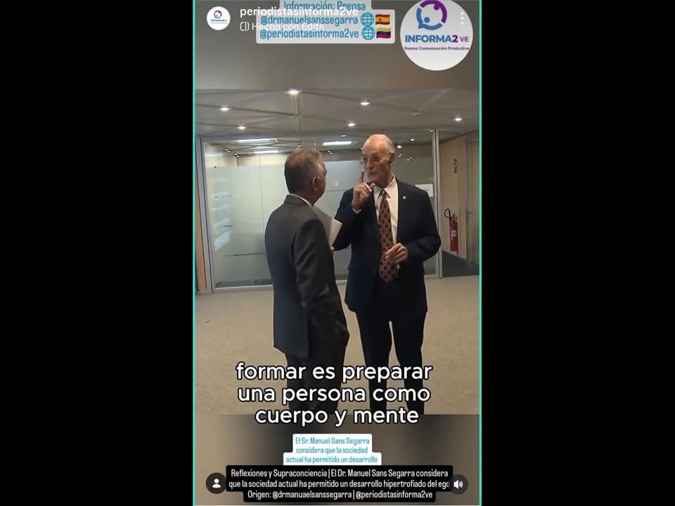 #Supraconciencia | El Dr. Manuel Sans Segarra considera que la sociedad actual ha permitido un desarrollo hipertrofiado del ego acortar.link/rMbgy4 
<a href="/Informa2ve/">Informa2ve| ¡Somos Comunicación Productiva!</a> <a href="/rccarlosj/">Carlos J. Romero C.</a> <a href="/elreporteglobal/">El Reporte Global</a> <a href="/joserioslugo/">José Ríos Lugo</a> <a href="/supraconciencia/">José Ángel Fajardo</a>