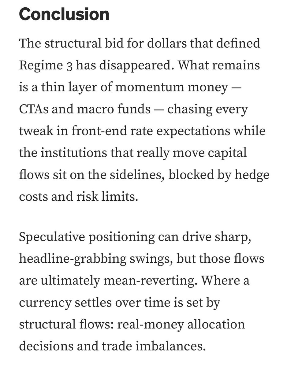 michaeljmcnair's tweet image. We’ve lived in a world where beggar-thy-neighbor policies have distorted FX markets for so long that people freak out and call it debasement when the dollar depreciates. Those mercantilist policies created structural capital inflows into dollar assets and kept currencies from…