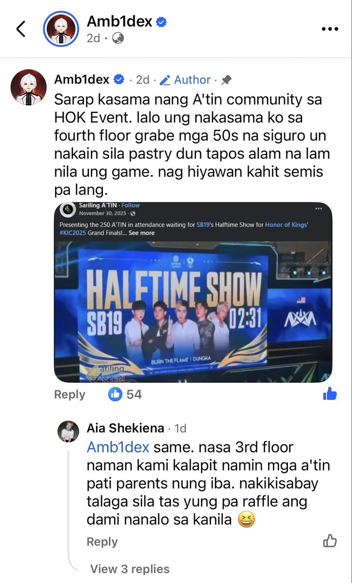 Kapag ang fandom ay reflection ng artist , ganito ang magiging long term impact sa labas ng community.

Sana lagi nating isipin na A’TIN is representation of SB19 ‘s fandom.

Alagaan nATIN. 
💙