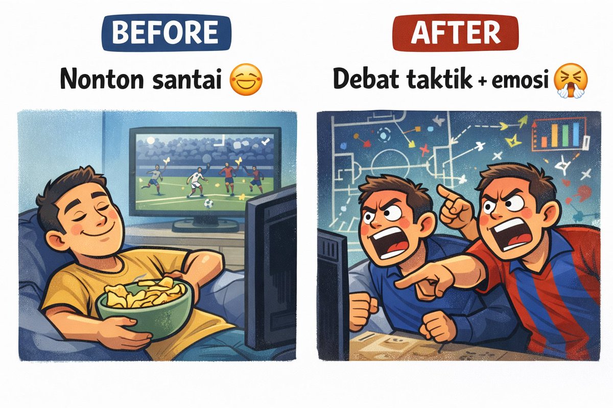 mahfudpd_'s tweet photo. 👀⚽El Clasico itu gini…
niatnya nonton santai,
ujung-ujungnya debat taktik + emosi 😂
#DRXtoken #ClashOfLegends #DRXmemes https://t.co/rhsQOP8IWp