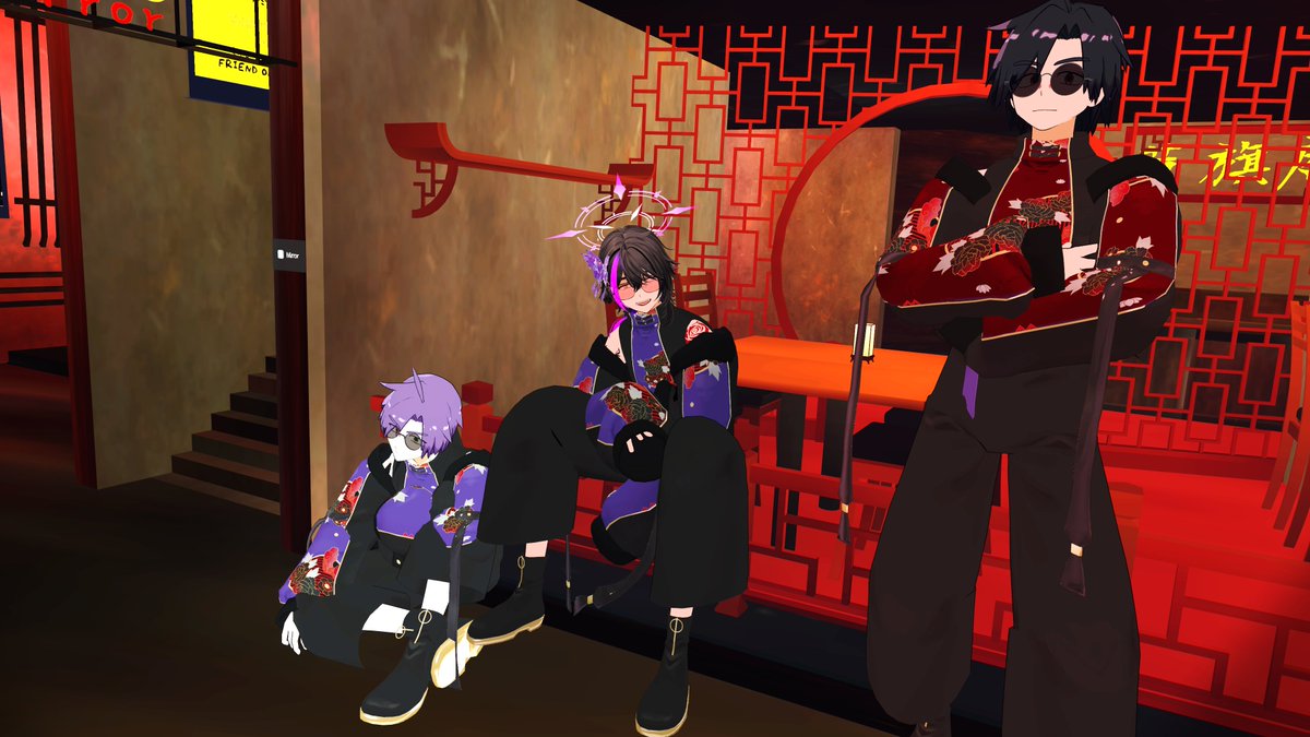 #バメフォト
バメッサ対応のおしゃれチャイナ、NOIRDYNAの3人組です！同じ衣装でも色や小物使いで違って見えますね！