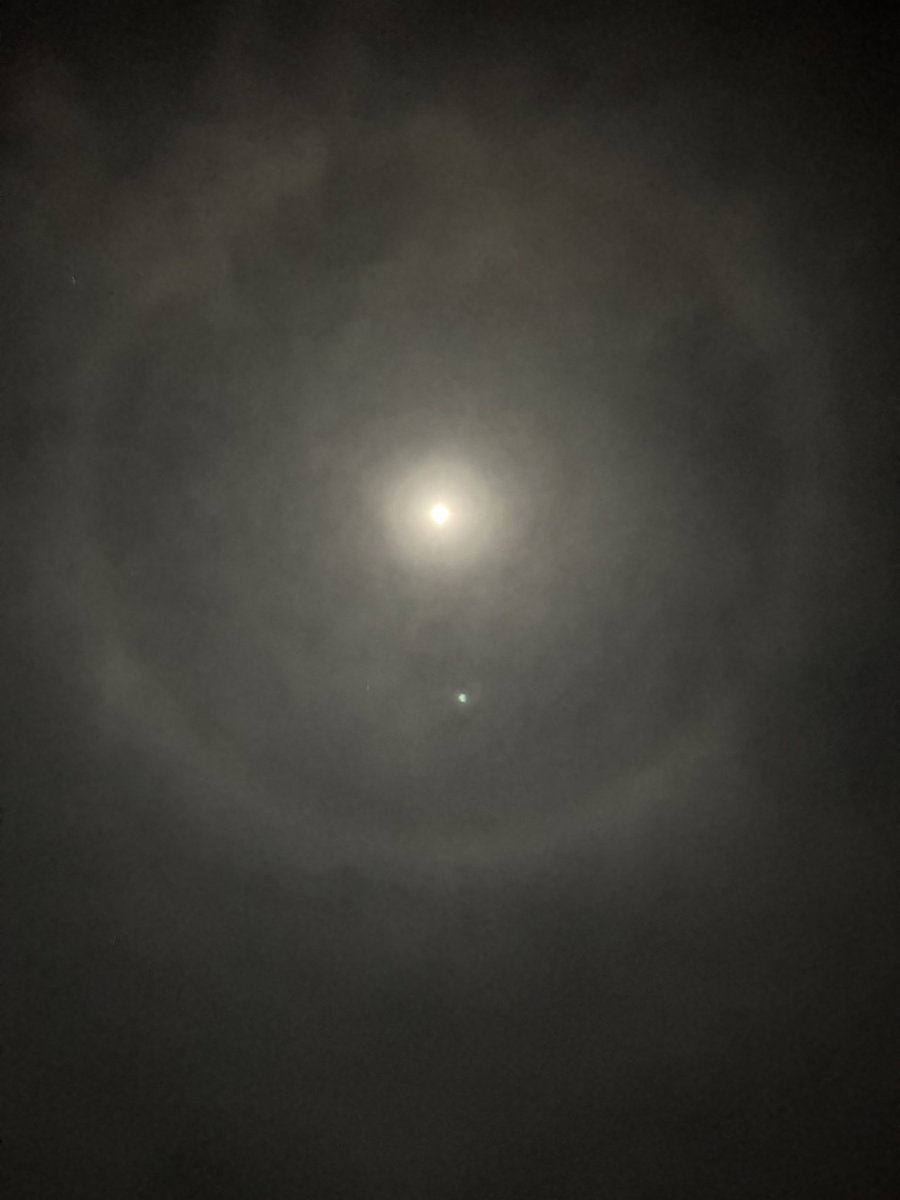 RobertRowland's tweet photo. Ring around the moon tonight in Searcy! @ToddYakoubian @ryanvaughan @JamesBryantWX @joel_off_air @WxZachary @ChrisPipkinWx @BlazeThomasWX #arwx https://t.co/7XQtJ5fOGU