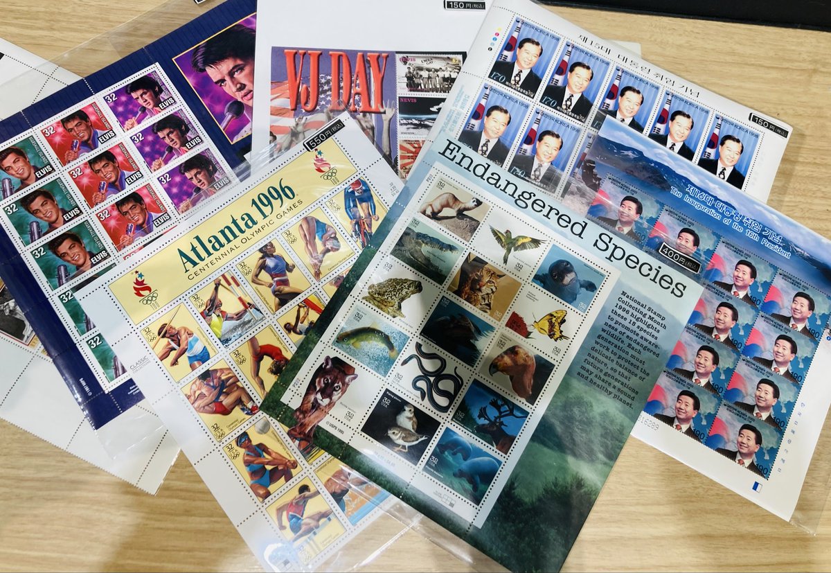 【正規品】海外切手シート コレクション バラ売り可 6柄 モゾ】 🌍世界のいろんな国の切手シート🌍 国も年代もバラバラで色も