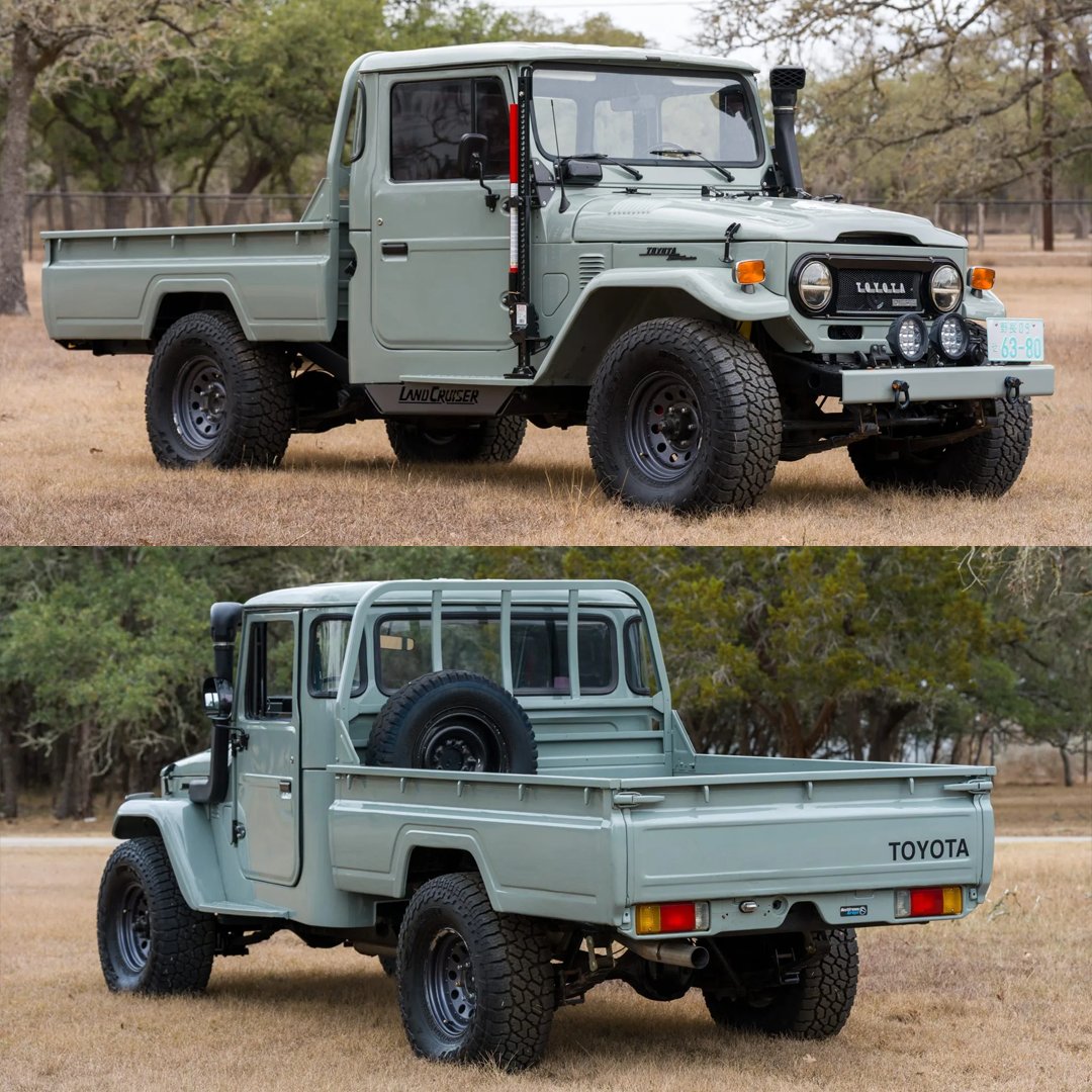 This 1974 Toyota Land Cruiser is a left-hand drive pickup that is