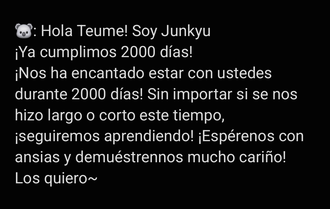 Treasure_Mex's tweet photo. #JUNKYU 🐨 | 2000 DAYS DEBUT MESSAGE 💌 

#2000DaysWithTreasure #준규 https://t.co/70jCL1lqBI