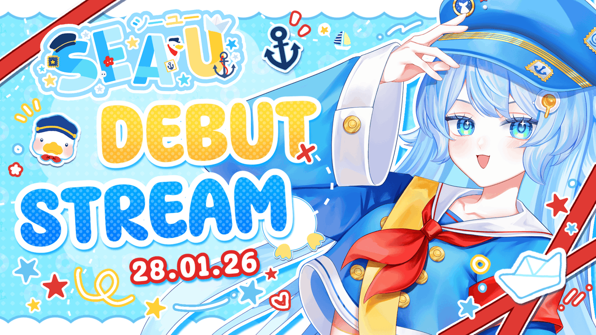 มอนิ่งนะคะทุกคน ! วันนี้เรามีดนัดกันนะ✨
【🔴LIVE DEBUT】เป็ดฟ้าซียู พร้อมออกเรือแล้วคับผม ! ｡･:★ 

🗓️ Date  28/01/2026
⏰ Time  19.30 น

📌Waiting Room : youtube.com/watch?v=SvbaaX…

อย่าลืมมาหากันน้าาา 

#UndertheSeaU #SeaULive #VtuberTH #VtuberUprising #VtuberDebut